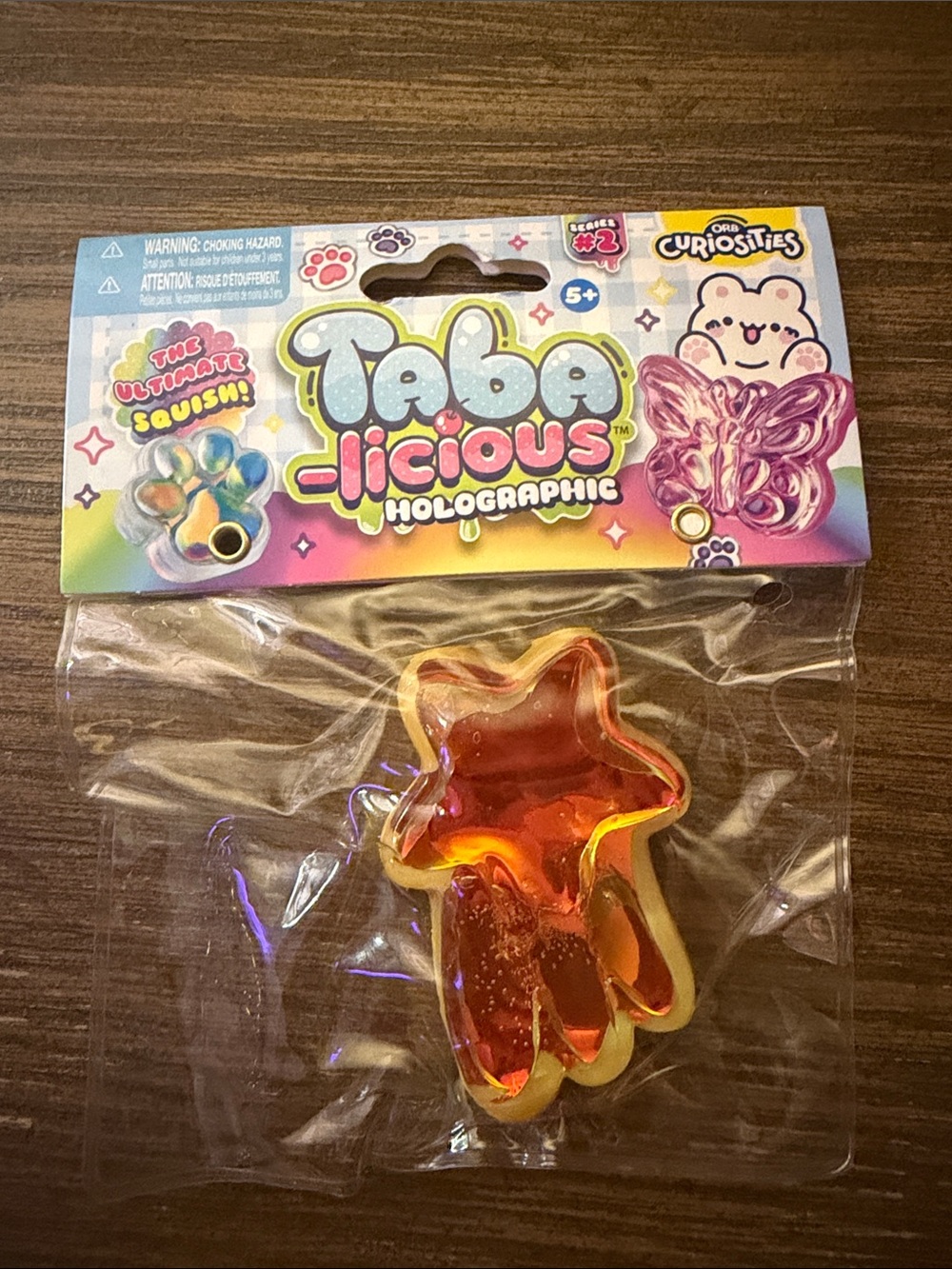 Holographic Star Squish Toy - Orange